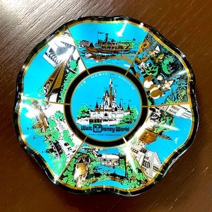 Vintage Walt Disney World 🏰The Magic Kingdom🏰 7" Ruffled Glass Souvenir Bowl
